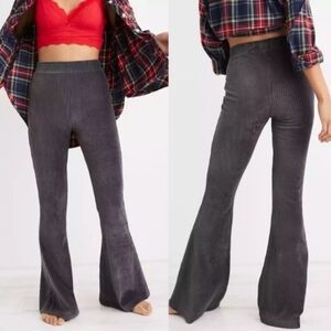 Aerie Groove-On Velour High Rise Waist Flare Pants